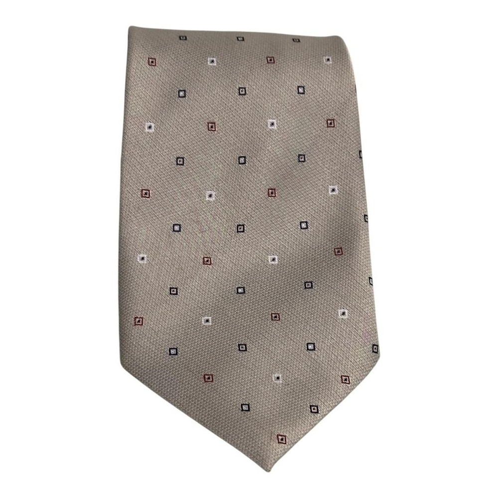 Hugo Boss Tie Mens Silk Grey Geometric Pattern Classic Pointed Dress Necktie